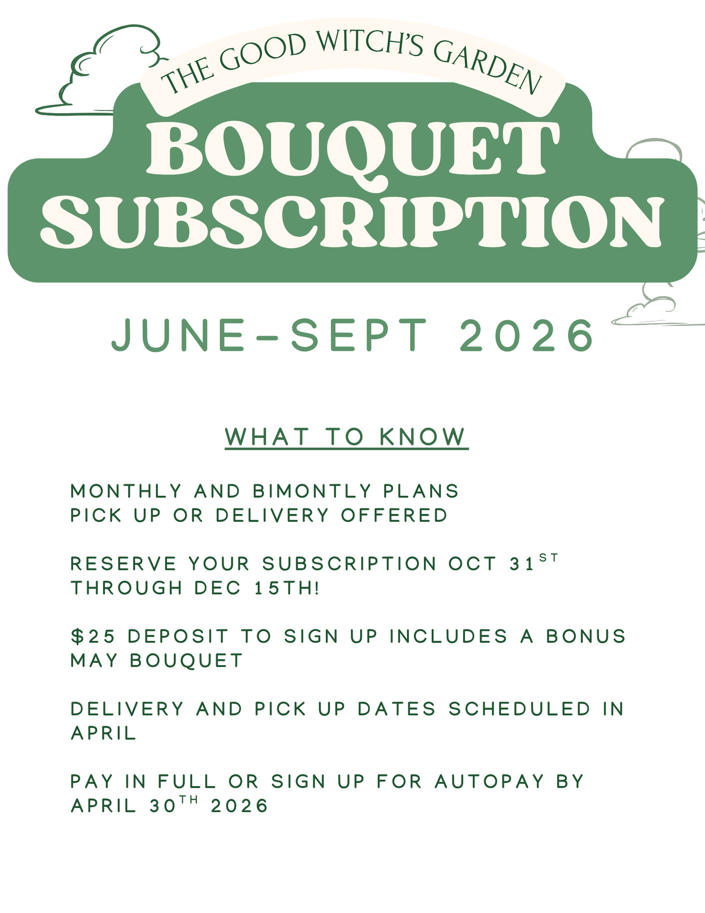 2026 Bouquet Subscription- Monthly Billing